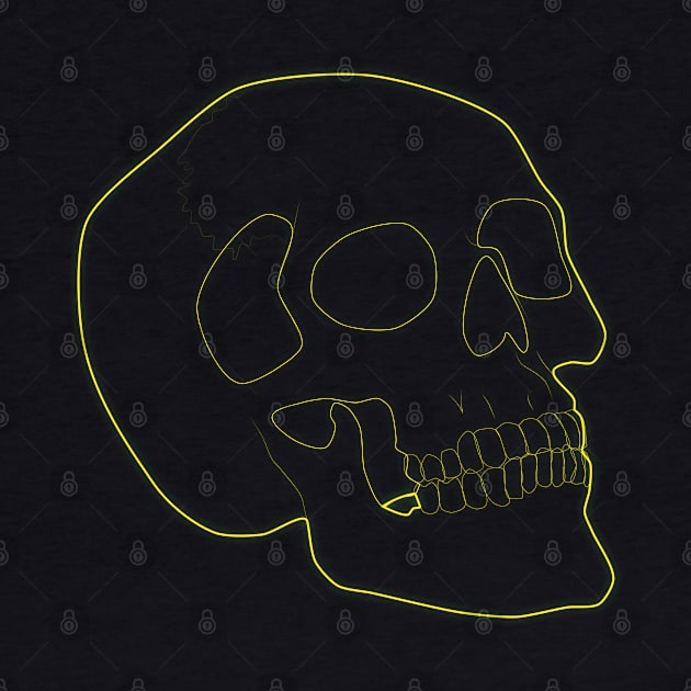 Neon Skull Yellow by Karlie Designs